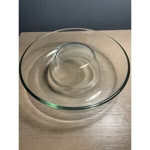 Vintage Pyrex France 25cm Chip & Dip Serving Bowl Clear Glass Base Only